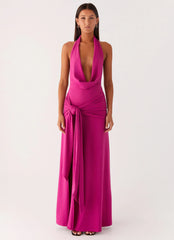 Rowan Ray Cowl Maxi Dress - Fuchsia