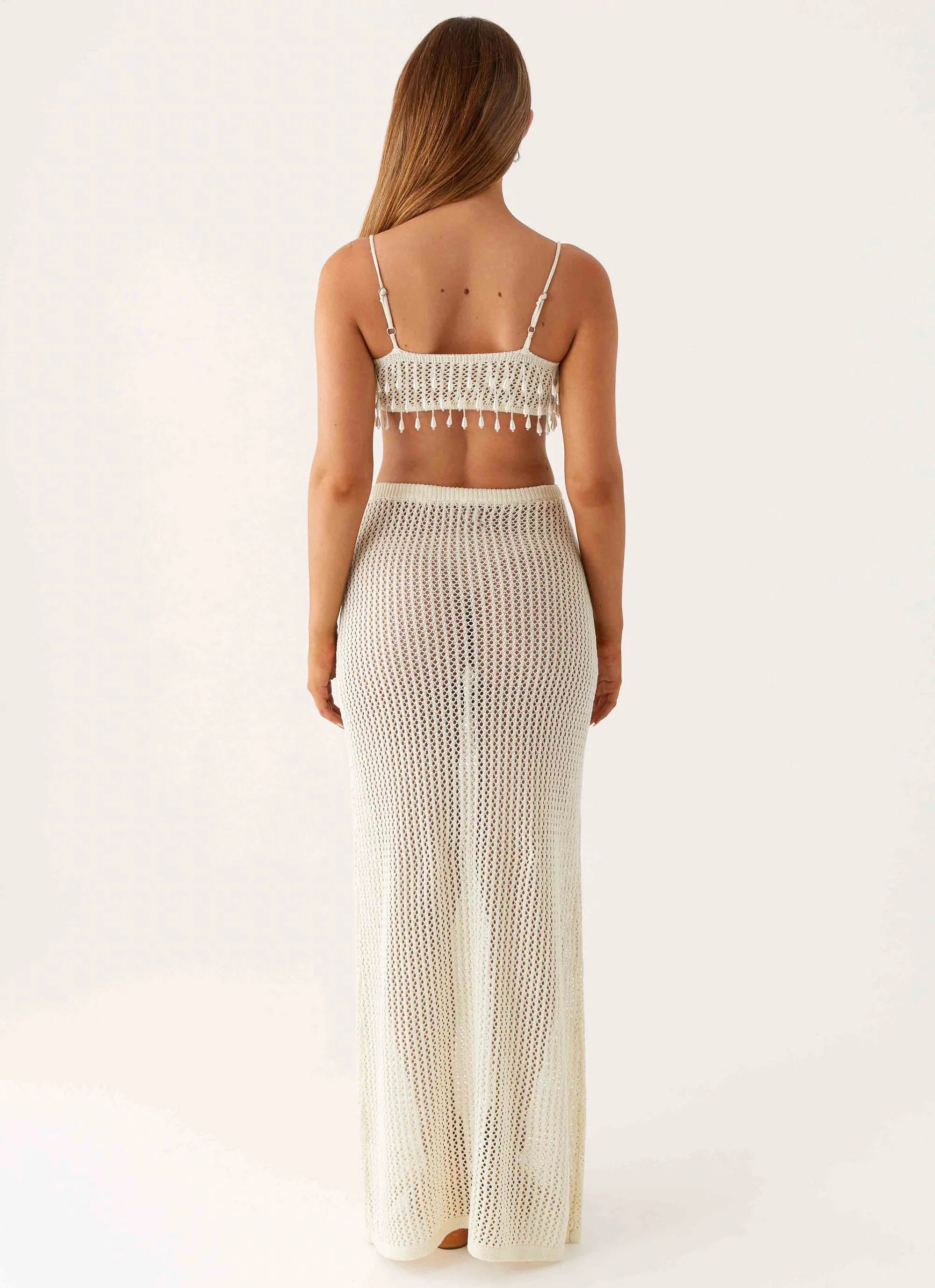 Shellbound Crochet Maxi Dress - Ivory